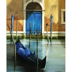 AGUADO Tyrone - Huile sur toile "Gondole à Venise" 35x27cm (5F)