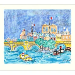 AIZPIRI Paul - Lithographie originale "Notre dame de Paris" 46x56cm - 1993