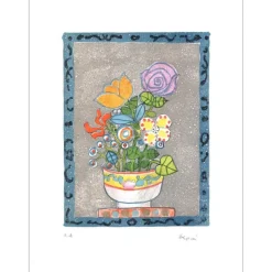 AIZPIRI Paul - Lithographie originale "Le bouquet de fleurs" 59x45cm