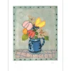 AIZPIRI Paul - Lithographie originale "Le bouquet de fleurs au pot bleu" 76x55cm