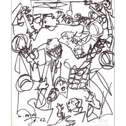 ALDE Yvette - Lithographie "Femme" 27x21cm - 1963 - Signée à l'encre