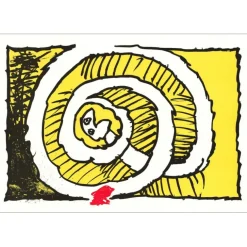 ALECHINSKY Pierre - Lithographie  "Festival d'Automne, Paris (Version Jaune)" 42x62cm - 1972