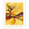 AMALVY Louis - Lithographie originale "Route provençale" - 65x49cm
