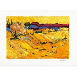 AMALVY Louis - Lithographie originale "Les Baux" - 50x71cm