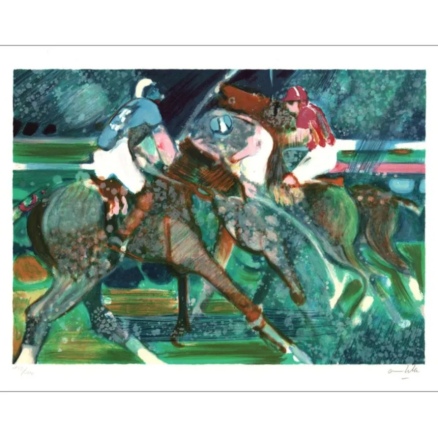 AMBILLE Paul - Lithographie originale "Casaque bleue" 45x62cm