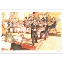 AMBILLE Paul - Lithographie originale "L'orchestre" 38x57 cm