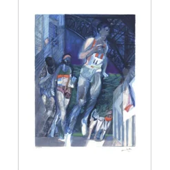 AMBILLE Paul - Lithographie originale "Le marathon de Paris" 75x56 cm