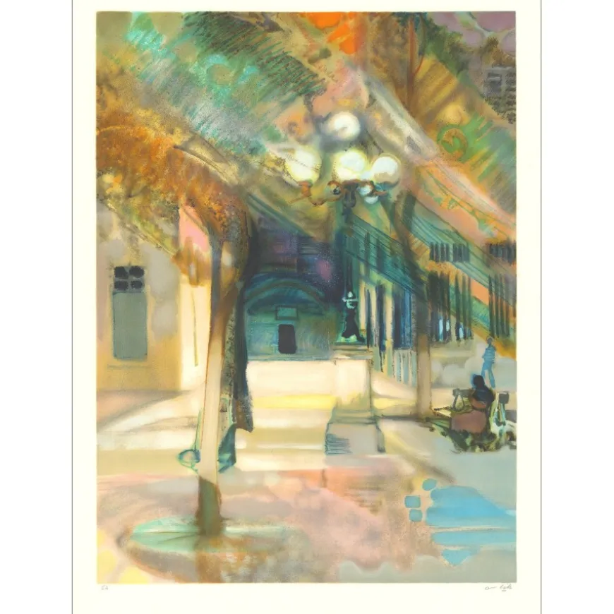 AMBILLE Paul - Lithographie Originale "Place Furstemberg" 89x65cm