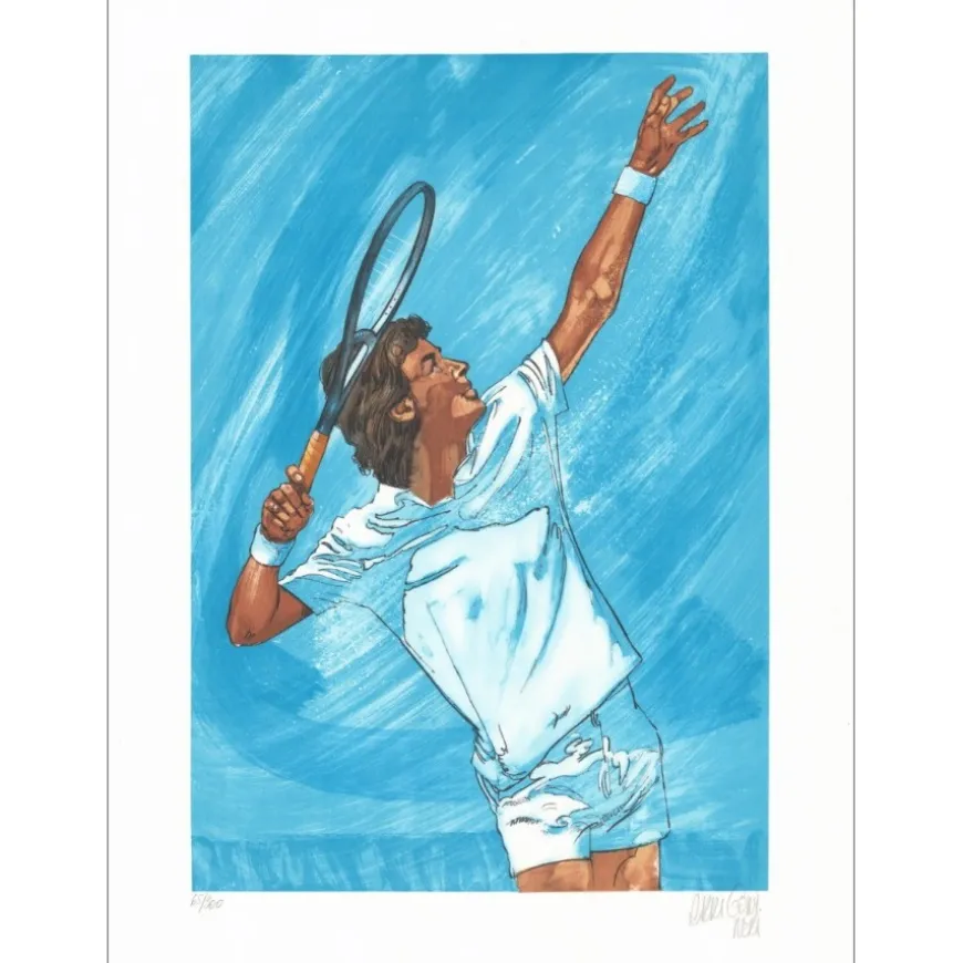 ARRIGONI-NERI JF - Lithographie originale "Le Joueur de Tennis" 75x55cm