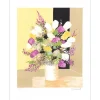 ARTAUD Gilbert - Lithographie originale "Bouquet de fleurs au fond jaune" 65x50cm