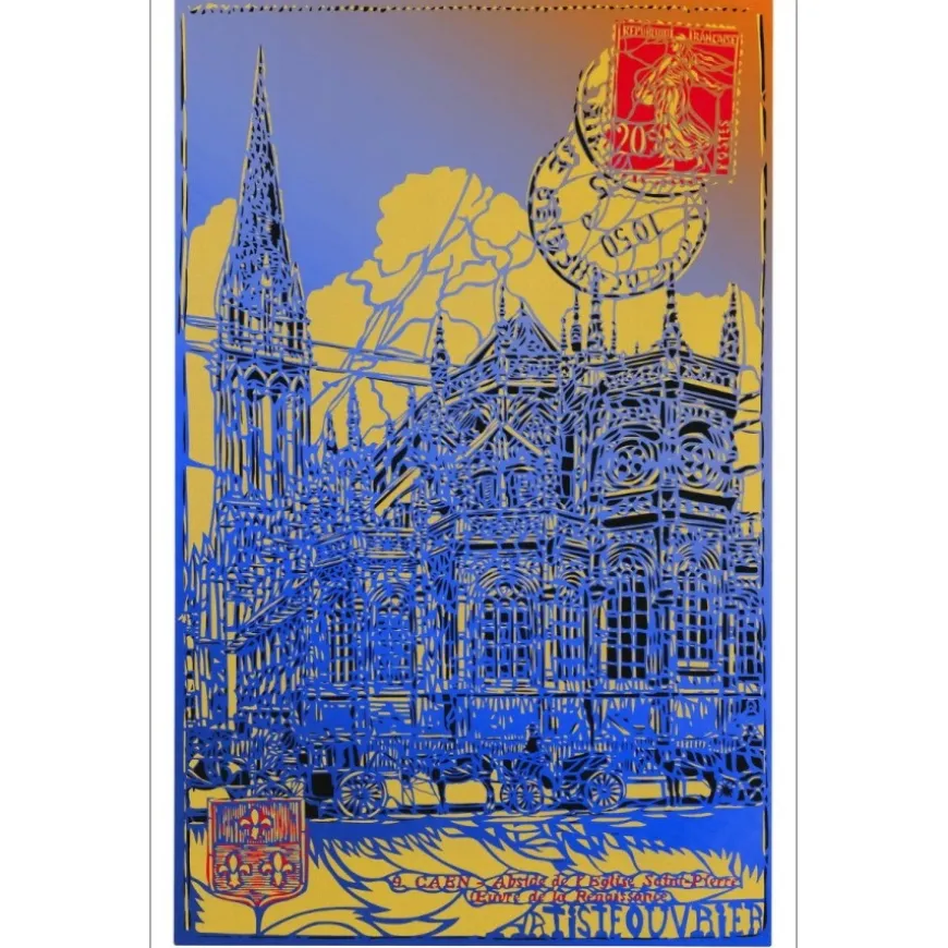 ARTISTE OUVRIER - Sérigraphie "Eglise Saint-Pierre de Caen - Automne 01" 76x50cm - 2020