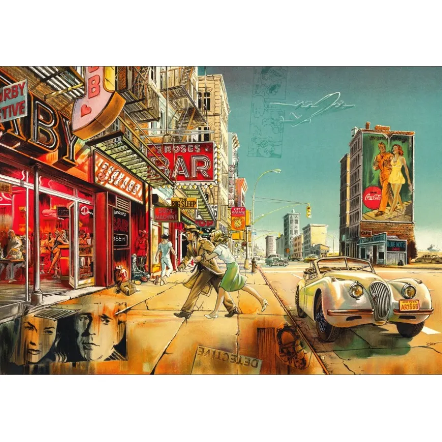 AUTHOUART Daniel - Lithographie originale "Détective" 63x86cm - 1988