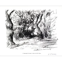 BERTHOMMÉ SAINT ANDRÉ Louis - Lithographie signée à l'encre "Route du Golf à Royan" 27x21cm - 1961