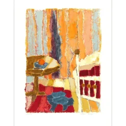 BIRAN Eliane - Lithographie originale "La chambre" 65x49cm