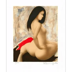 BONNEFOIT Alain - Lithographie originale "Femme nue de dos"  48x38cm - 1996