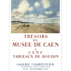 BOUDIN Eugène - Lithographie "Exposition Galerie Charpentier" 73x52cm - 1958