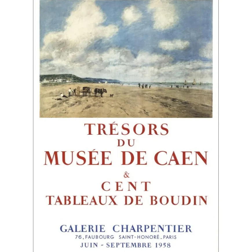 BOUDIN Eugène - Lithographie "Exposition Galerie Charpentier" 73x52cm - 1958