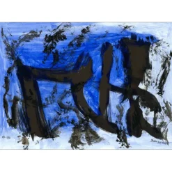 BOUN - Lithographie et aquarelle "Composition 05, exemplaire 5/6" 35x50cm - 2016