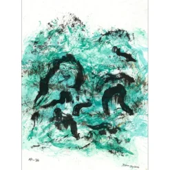 BOUN - Lithographie et aquarelle "Composition 04, exemplaire 3/6" 35x50cm - 2016