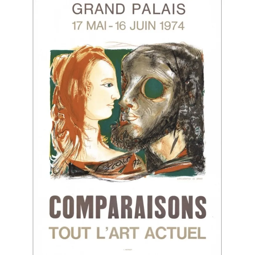 BRAIG Paul - Lithographie "Exposition au Grand Palais, Paris" 67x48cm - 1974