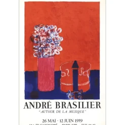 BRASILIER André - Lithographie "Exposition Galerie René Drouet, Paris" 73x49cm - 1959