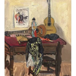 BRAYER Yves - Huile sur Toile "Table du Torero" - 55x46cm (10F)
