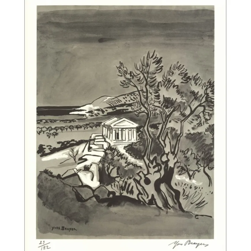 BRAYER Yves - Lithographie originale "Paysage I" 32x25cm - 1971