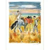 BRAYER Yves - Lithographie originale "Gardians en Camargue" 75x54cm