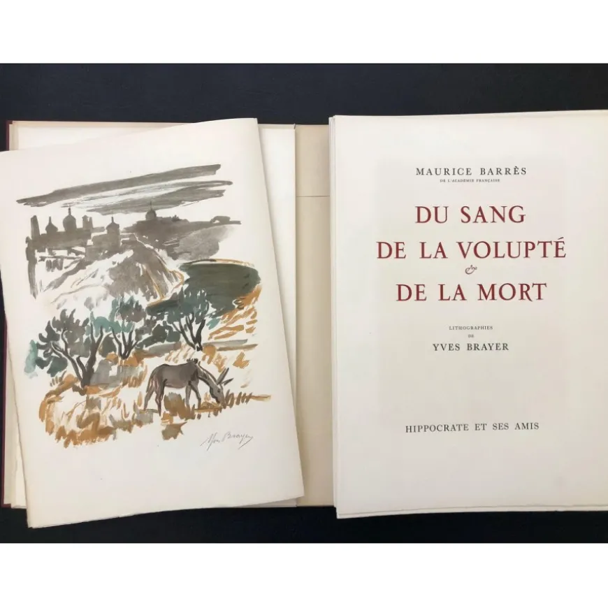 BRAYER Yves - Ouvrage illustré "Du sang, de la volupté et de la Mort" - Suite de 26 Lithographies originales en couleurs