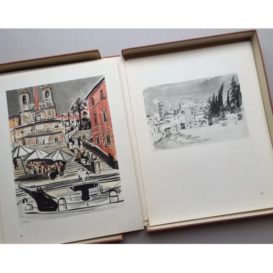 BRAYER Yves - Ouvrage illustré "De Venise à Rome" + Dessin original à l'encre