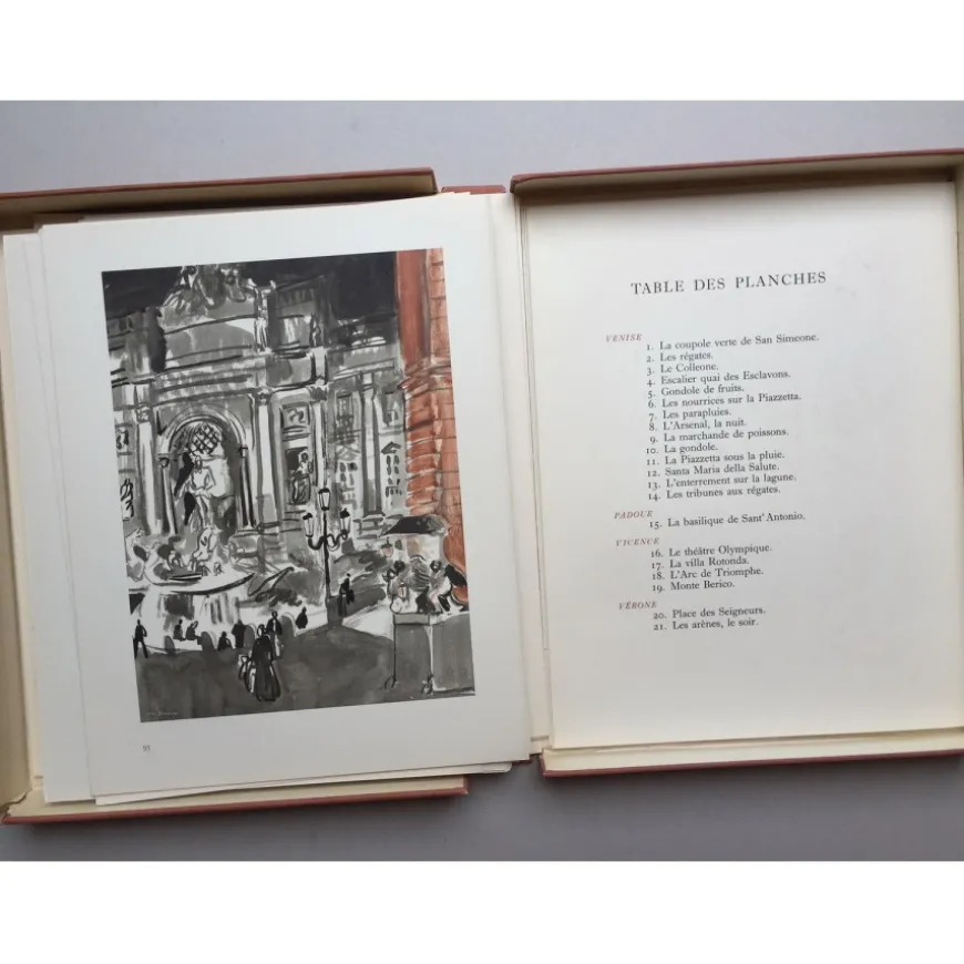 BRAYER Yves - Ouvrage illustré "De Venise à Rome" + Dessin original à l'encre