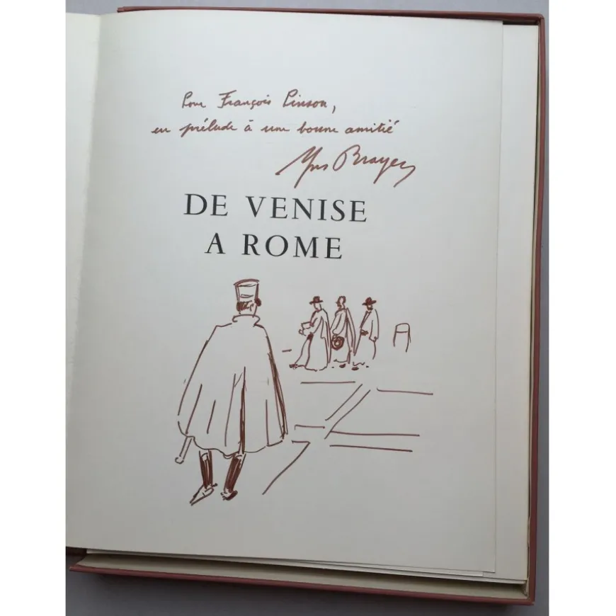 BRAYER Yves - Ouvrage illustré "De Venise à Rome" + Dessin original à l'encre