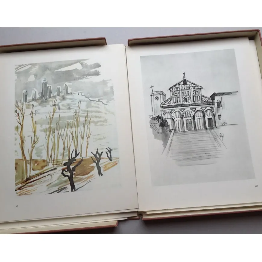 BRAYER Yves - Ouvrage illustré "De Venise à Rome" + Dessin original à l'encre