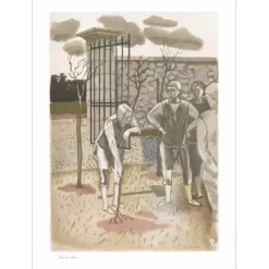 BRIANCHON Maurice - Lithographie originale "Le vieillard" 38x28cm - 1961