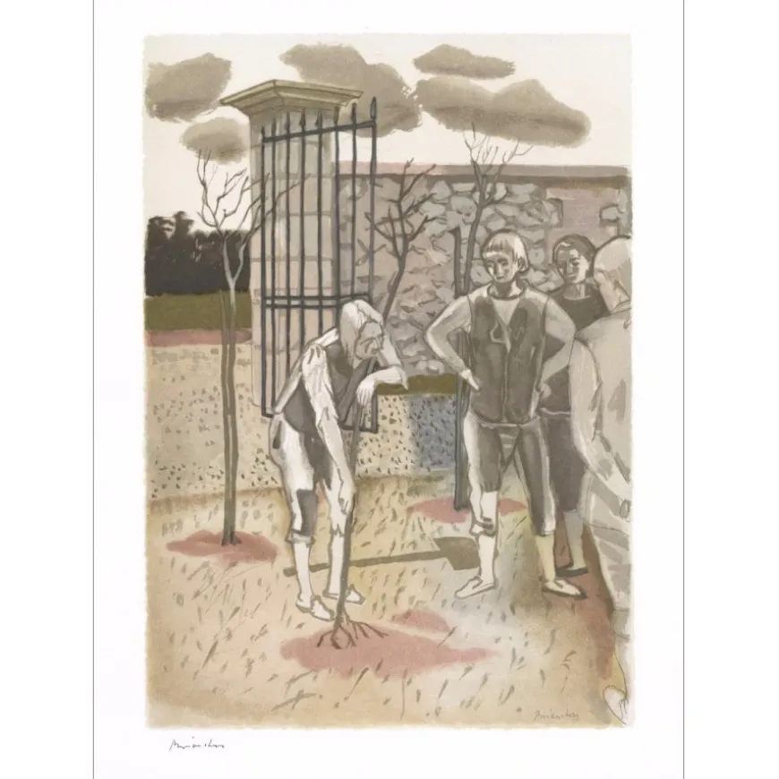 BRIANCHON Maurice - Lithographie originale "Le vieillard" 38x28cm - 1961