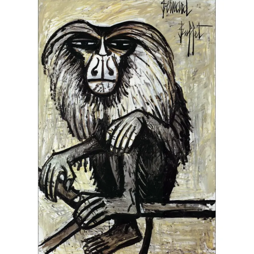BUFFET Bernard - Affiche / Poster "Le singe" 80x55cm