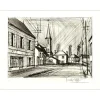 BUFFET Bernard - Gravure originale "Église des Mesnils" 56x76cm - 1975
