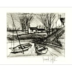 BUFFET Bernard - Gravure originale "Environs des Pont-Neufs" 50x66cm - 1979
