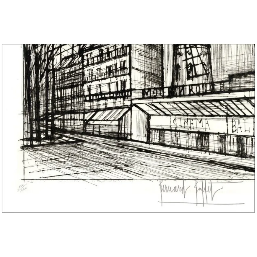 BUFFET Bernard - Gravure originale "Paris, Le moulin rouge" 57x75cm - 1970