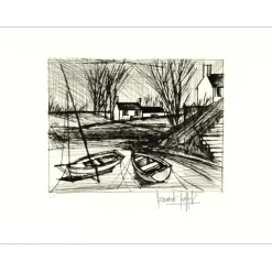 BUFFET Bernard - Gravure originale "Environs des Pont-Neufs" 50x66cm - 1979
