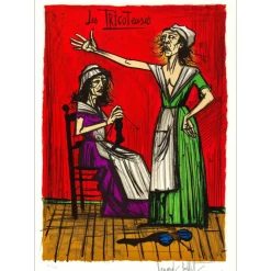 BUFFET Bernard - Lithographie originale "Révolution Française, Tricoteuses" 76x54cm - 1977