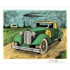 BUFFET Bernard - Lithographie originale "PACKARD 1934 Verte" 58x76cm - 1985