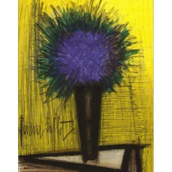 BUFFET Bernard - Lithographie originale "Le Bouquet violet" 31x24cm - 1967
