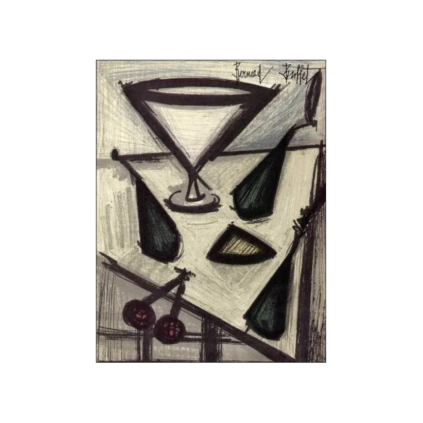 BUFFET Bernard - Lithographie originale "Nature morte aux fruits" 31x24cm - 1967