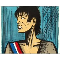 BUFFET Bernard - Lithographie originale "Révolution Française, Tambour" 76x54cm - 1977