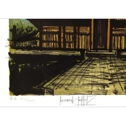 BUFFET Bernard - Lithographie originale "Temple RYOAN-JI" 58x76cm - 1982
