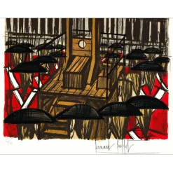 BUFFET Bernard - Lithographie originale "Révolution Française, La Guillotine" 76x54cm - 1977