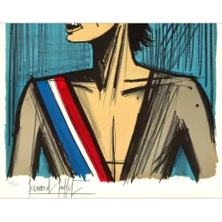 BUFFET Bernard - Lithographie originale "Révolution Française, Tambour" 76x54cm - 1977