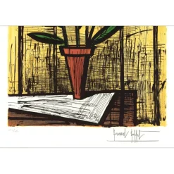 BUFFET Bernard - Lithographie originale "Hortensias bleus" 76x58cm - 1984