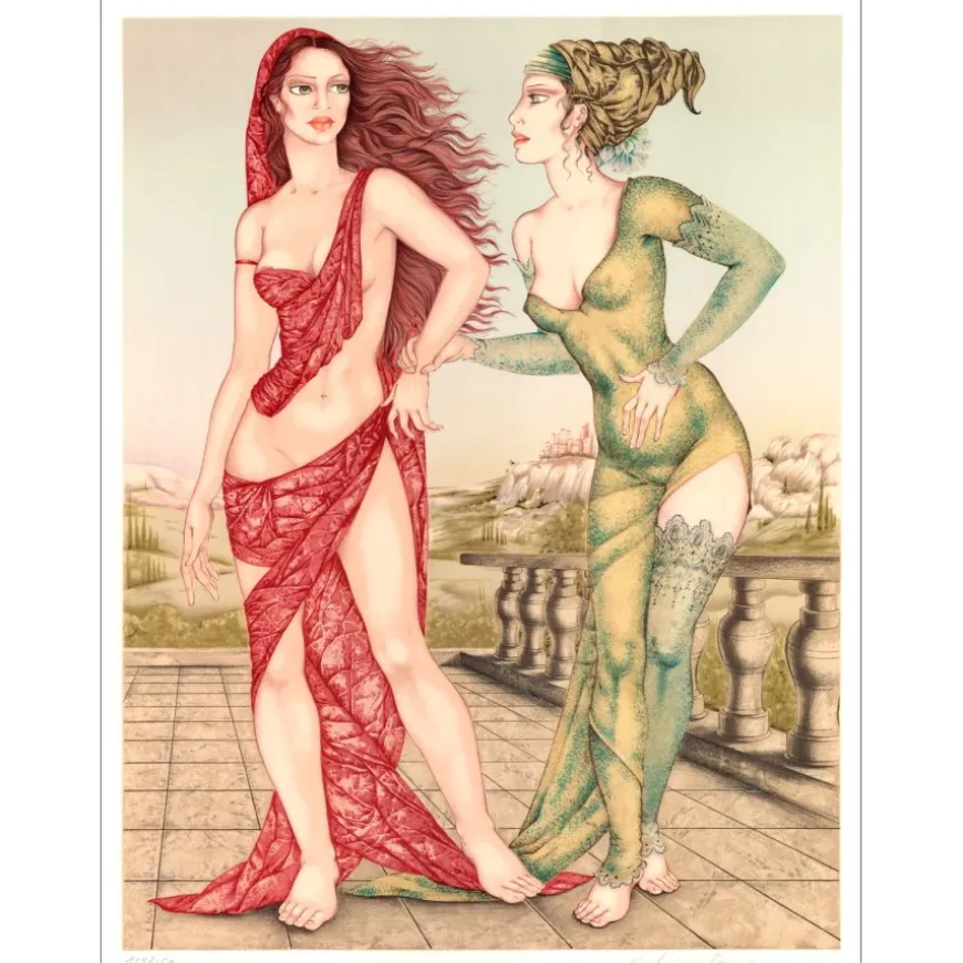BUSSON Sophie - Lithographie originale "L'impatiente" 76x54cm